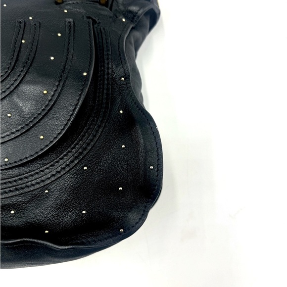 Chloe Medium Black Leather Studded Marcie Convertible 2way Satchel Ltd Edition - Picture 8 of 16
